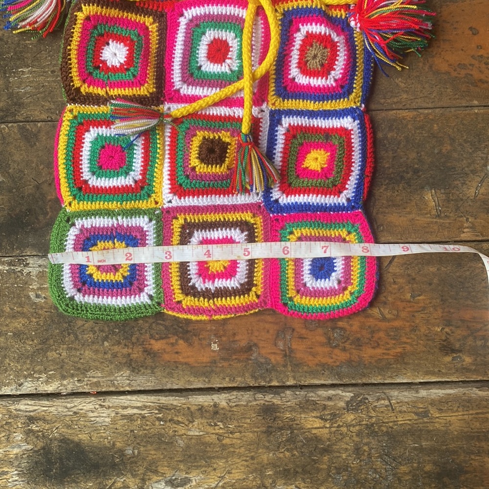 Handcrafted Granny Square Crochet Patch Bag | Colorful Boho Purse - Picture 6 of 9